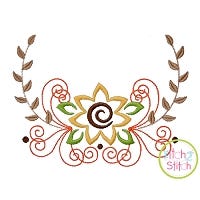 Sunflower Flourish Swag Embroidery | Machine Embroidery Designs by JuJu