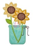 Sunflower Jar Applique | Machine Embroidery Designs by JuJu