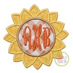 Sunflower Monogram Applique Frame | Machine Embroidery Designs by JuJu