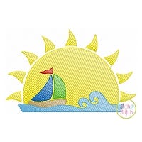 Sunset Sail Sketch | Machine Embroidery Designs by JuJu