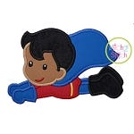 Superhero Flying Boy Applique | Machine Embroidery Designs by JuJu