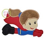 Superhero Flying Girl Applique | Machine Embroidery Designs by JuJu