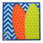 Surfboard Box Applique | Machine Embroidery Designs by JuJu