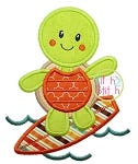 Surfing Turtle Applique | Machine Embroidery Designs by JuJu