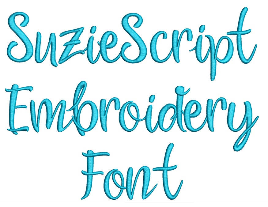 Suzie Script Embroidery Font | Machine Embroidery Designs by JuJu
