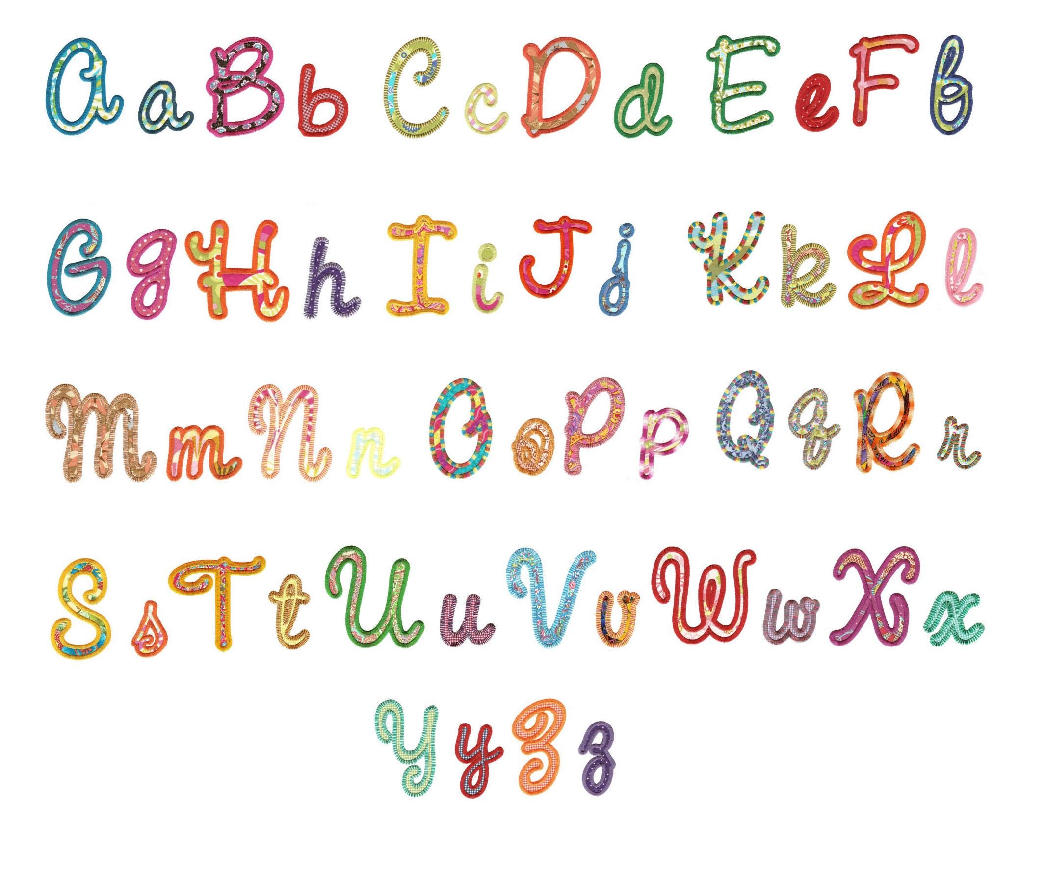 Sweet Script Alphabet Applique Machine Embroidery Designs by JuJu 