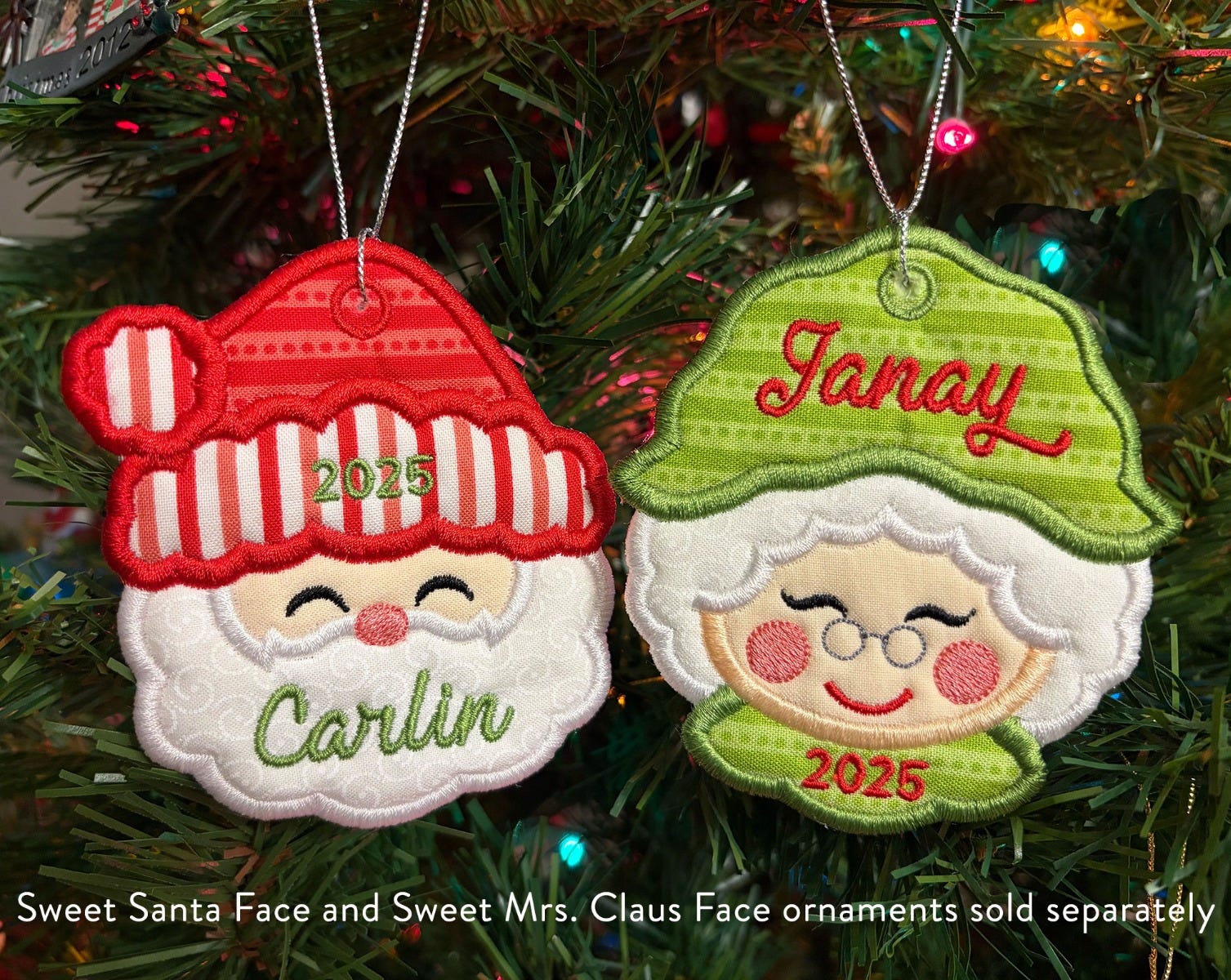                                  In The Hoop Sweet Mrs Claus Face Ornament Project | Machine Embroidery Designs by JuJu
                            