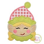 Sweet Elf Face Girl Applique | Machine Embroidery Designs by JuJu