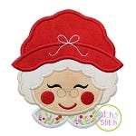 Sweet Mrs Claus Face Applique | Machine Embroidery Designs by JuJu