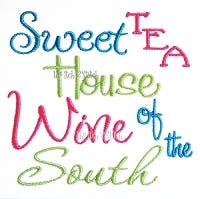 Sweet Tea House Wine | Machine Embroidery Designs by JuJu