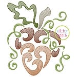Swirly Acorn Sketch Embroidery | Machine Embroidery Designs by JuJu