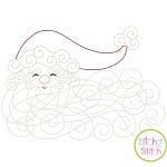 Swirly Beard Santa Bean Stitch Embroidery | Machine Embroidery Designs by JuJu
