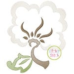 Swirly Cotton Boll Sketch Embroidery | Machine Embroidery Designs by JuJu