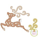 Swirly Deer Motif Embroidery | Machine Embroidery Designs by JuJu