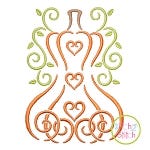 Swirly Gourd Pumpkin Embroidery | Machine Embroidery Designs by JuJu         