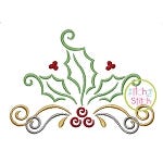 Swirly Holly Berries Embroidery | Machine Embroidery Designs by JuJu