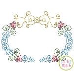 Swirly Holly Bow Frame Bean Stitch Embroidery | Machine Embroidery Designs by JuJu