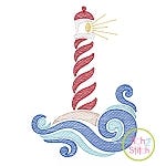 Swirly Lighthouse Sketch Embroidery | Machine Embroidery Designs by JuJu