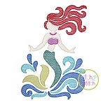 Swirly Mermaid Sketch Embroidery | Machine Embroidery Designs by JuJu