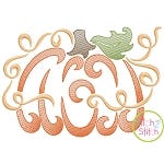 Swirly Pumpkin Sketch Embroidery | Machine Embroidery Designs by JuJu