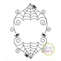 Swirly Spiderweb Frame Embroidery | Machine Embroidery Designs by JuJu