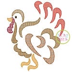 Swirl Turkey Motif Embroidery | Machine Embroidery Designs by JuJu