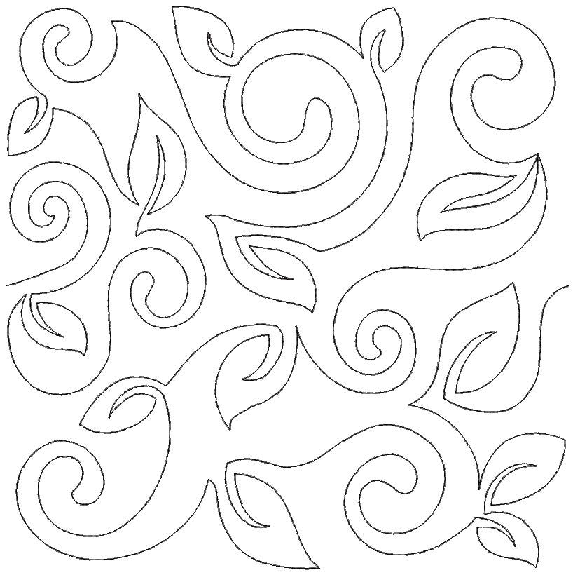 Swirly Vines End-to-End Quilting Embroidery Design | Machine Embroidery Designs by JuJu