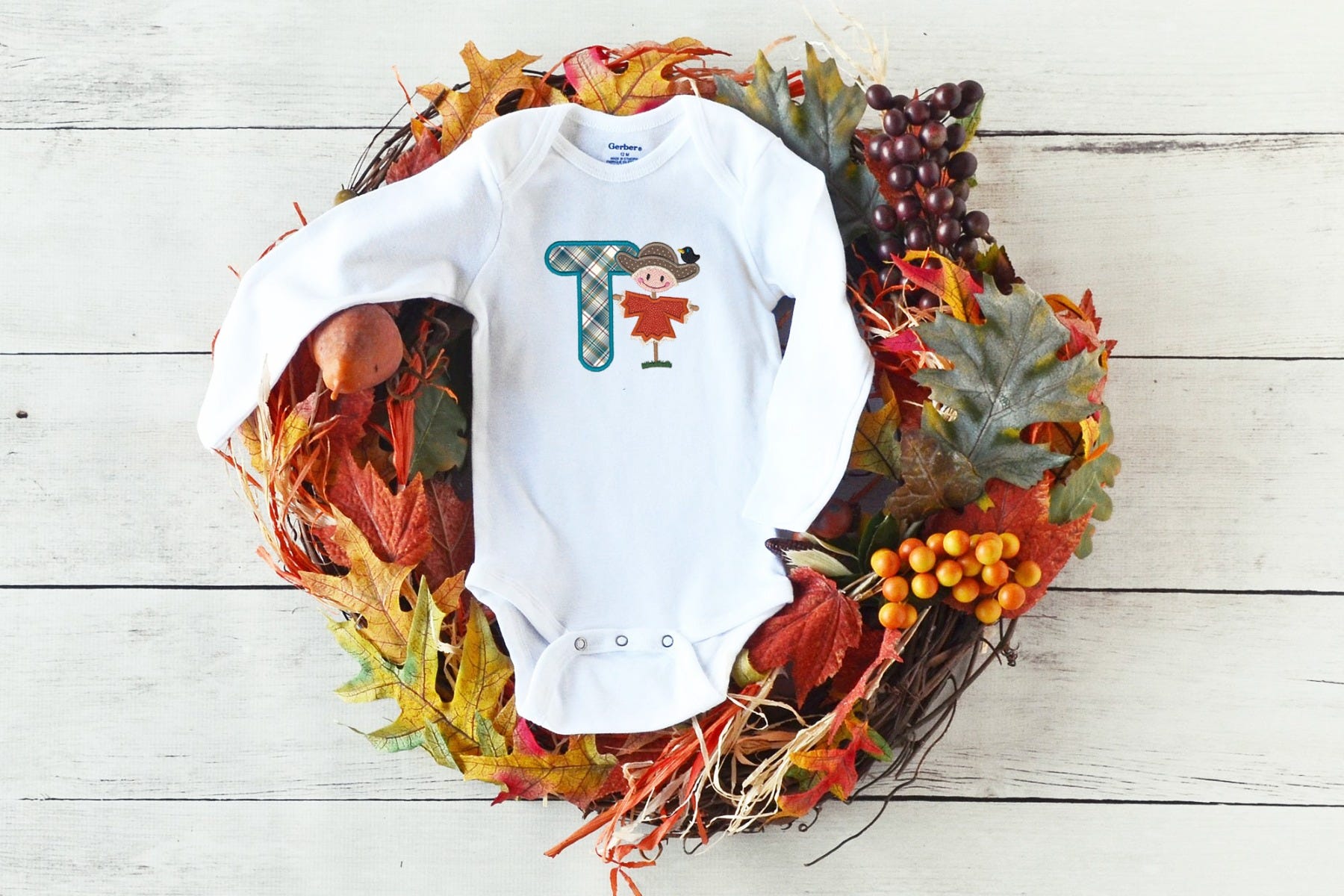 Scarecrow Boy Applique Alphabet | Machine Embroidery Designs by JuJu