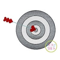 Target with Heart Arrow Sketch Embroidery | Machine Embroidery Designs by JuJu