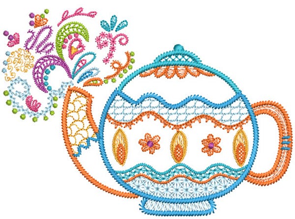 Tea Time Doodles 3 Machine Embroidery Designs by JuJu