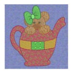 Tea Time Teddy Machine Embroidery Designs by JuJu