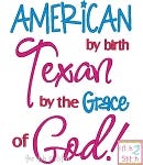 Texan By The Grace of God | Machine Embroidery Designs by JuJu