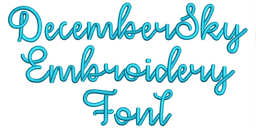 December Sky Embroidery Font | Machine Embroidery Designs by JuJu