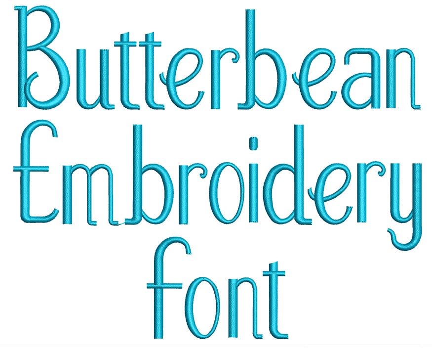 Butterbean Embroidery Font | Machine Embroidery Designs by JuJu