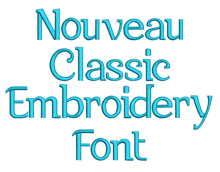 Nouveau Classic Embroidery Font | Machine Embroidery Designs by JuJu