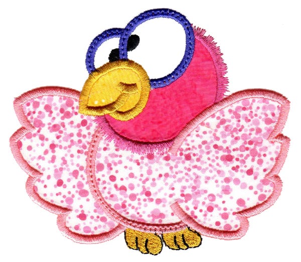 Silly Birds Applique Machine Embroidery Designs by JuJu