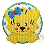 Tiger Circle Girl Applique | Machine Embroidery Designs by JuJu