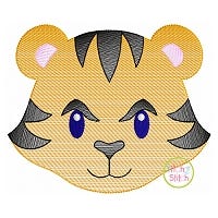 Tiger Face Boy Sketch Embroidery | Machine Embroidery Designs by JuJu