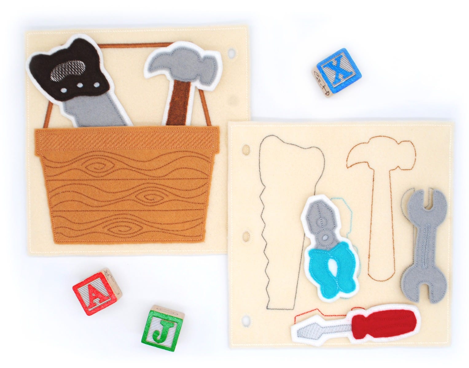 Busy Book Page Tool Box Deluxe | Machine Embroidery Designs by JuJu