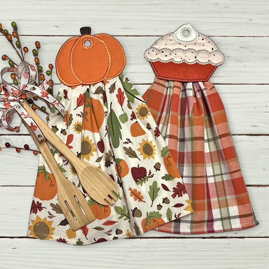 ITH Autumn Towel Toppers for Hooks | Machine Embroidery Designs by JuJu