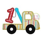 Tow Truck Number 1 Applique | Machine Embroidery Designs by JuJu