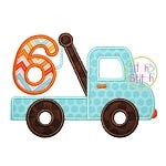 Tow Truck Number 6 Applique | Machine Embroidery Designs by JuJu