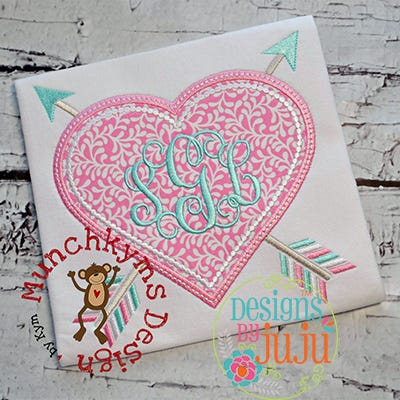 Tribal Heart Arrow | Machine Embroidery Designs by JuJu