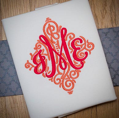 Adorn Trio Ornamental Monogram Machine Embroidery Designs by JuJu