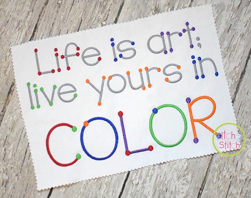 True Colors Two Color Embroidery Font | Machine Embroidery Designs by JuJu