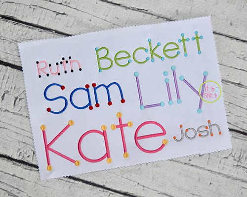 True Colors Two Color Embroidery Font | Machine Embroidery Designs by JuJu