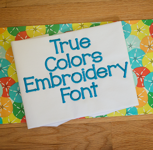 True Colors Embroidery Font Machine Embroidery Designs by JuJu