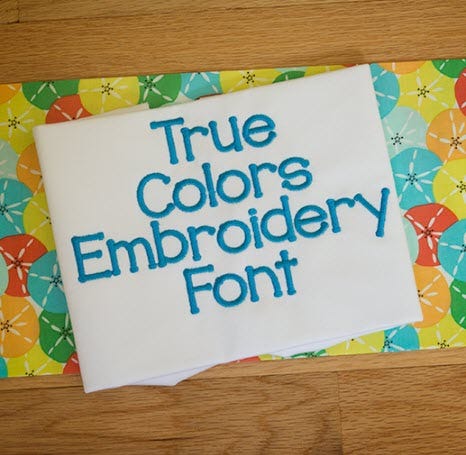 True Colors Embroidery Font Machine Embroidery Designs by JuJu
