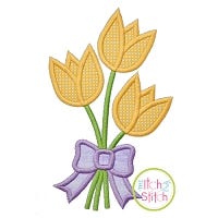 Tulip Bouquet Applique | Machine Embroidery Designs by JuJu