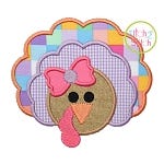 Turkey 2 Girl Applique | Machine Embroidery Designs by JuJu